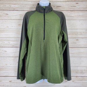 Mondetta Womens Size Medium 1/2 Zip Green Gray Performance Athletic Pullover Top